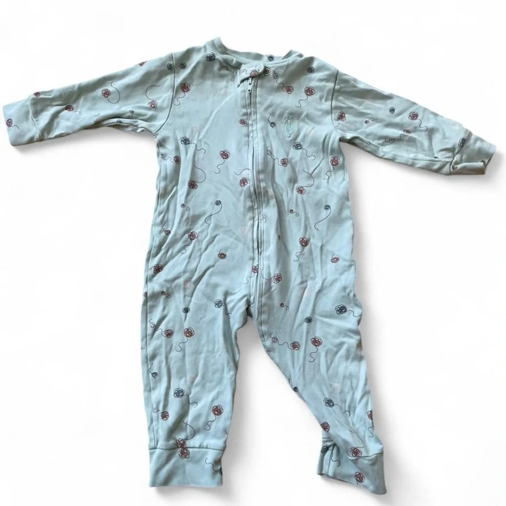 Pima Lima 100% Pima Cotton Zipper One Piece | 18–24M | Soft Sage